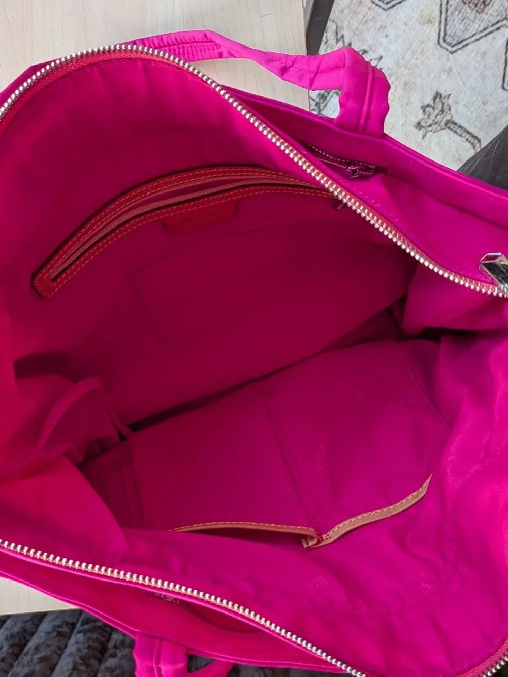 MZ Wallace Large Black/Pink Nylon Work Bag